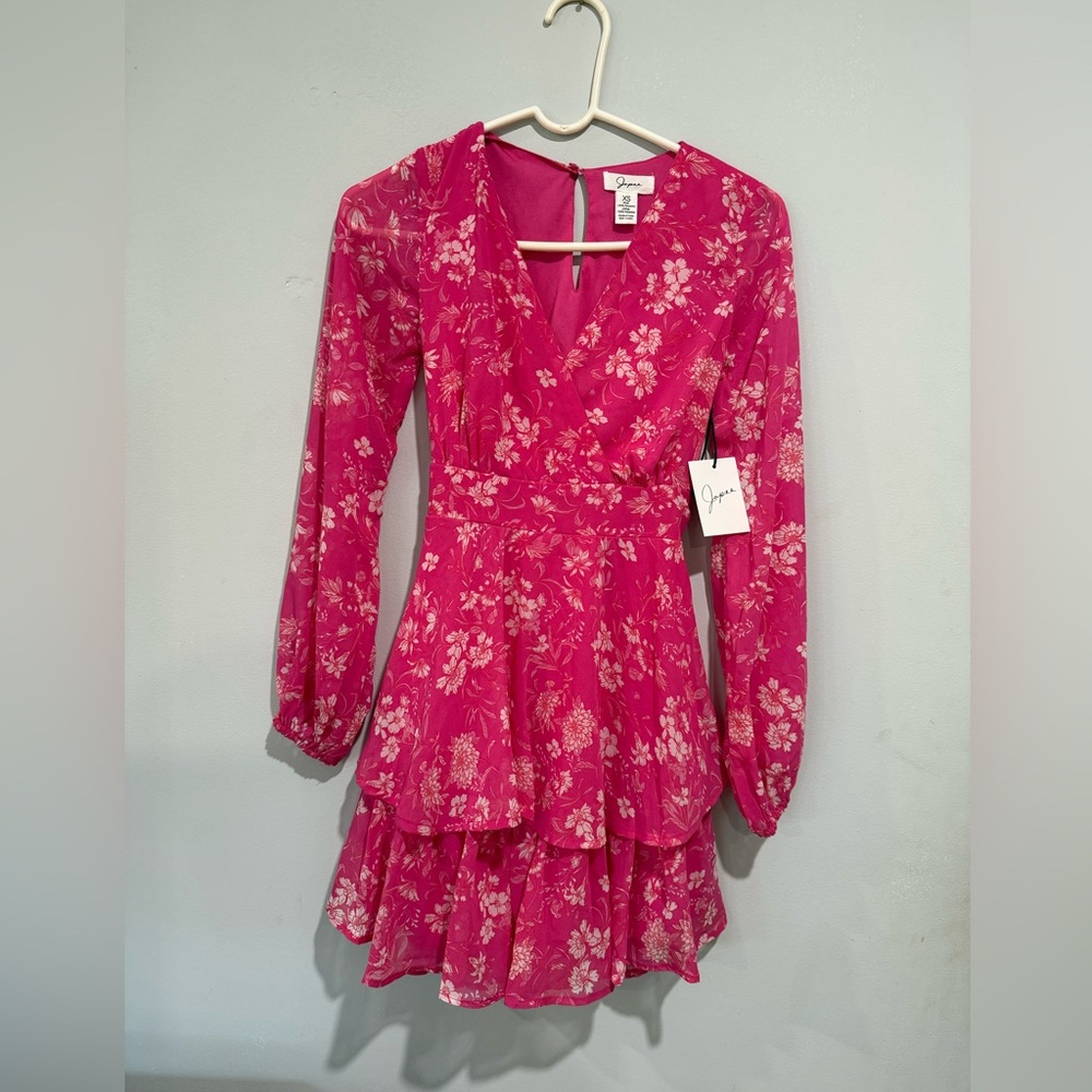 Japna Vibrant Pink Floral Dress